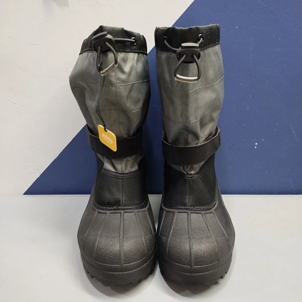 Columbia Powderbug Plus II Snow Boots Youth 7 Gray Black Waterproof BY1326-010